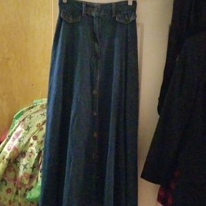 Really nice long blue jeans skirt